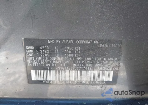2018 Subaru Impreza 2.0I Premium from USA, damaged, VIN 4S3GTAB67J3717413